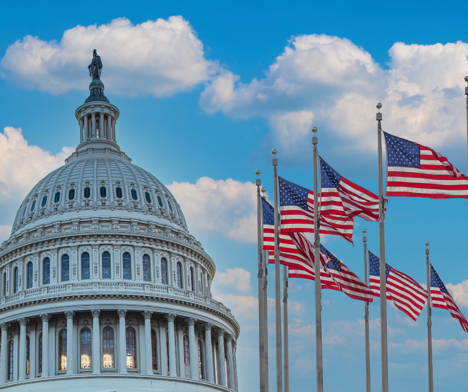 DC and american flags