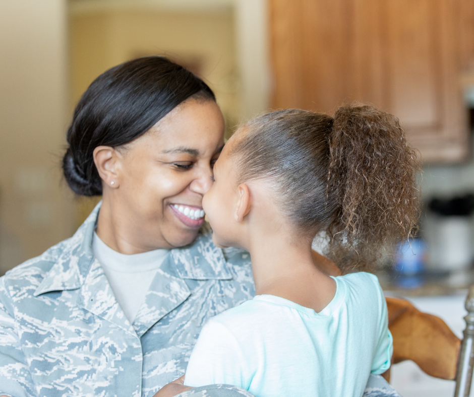 Woman Veteran and Child